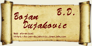 Bojan Dujaković vizit kartica